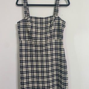 Tan and dark grey dress